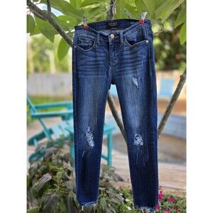 Women's/Junior's Judy Blue Distressed Jeans Fringe Hem Size 5/27